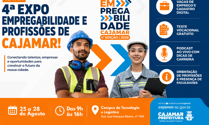 Cajamar realiza 4ª Expo Empregabilidade e Profissões com cadastro digital e teste vocacional