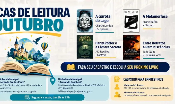 Dicas de leitura de outubro reúnem mistério, fantasia, clássicos e literatura local