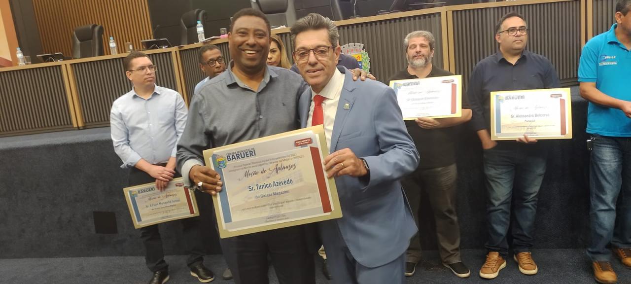 ASEMORIG ASSOCIAÇÃO DOS ÓRGÃOS DE IMPRENSA DA GRANDE SÃO PAULO RECEBEU MOÇÃO DE APLAUSOS NA CÂMARA MUNICIPAL DE BARUERI.