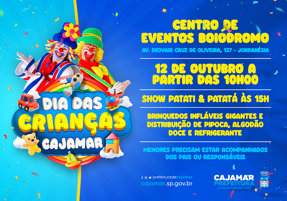 Patati Patatá animará a Festa do Dia das Crianças em Cajamar