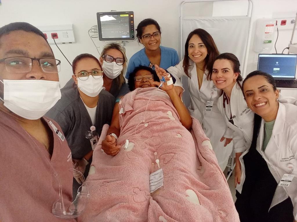 Dona Vanilde, a primeira paciente do Hospital Rota dos Bandeirantes de Barueri 