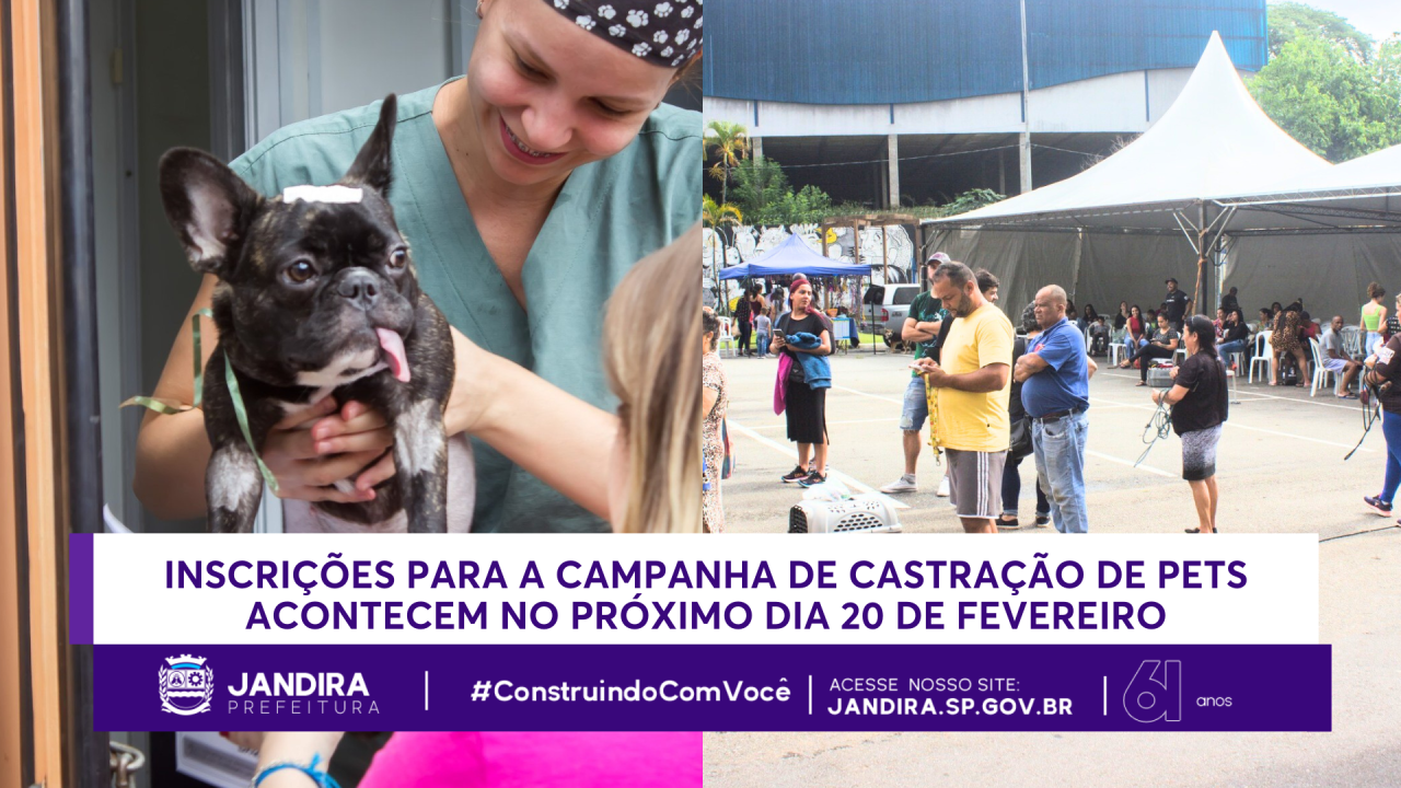 Inscrições para a campanha de castração de pets acontecem no próximo dia 20 de fevereiro