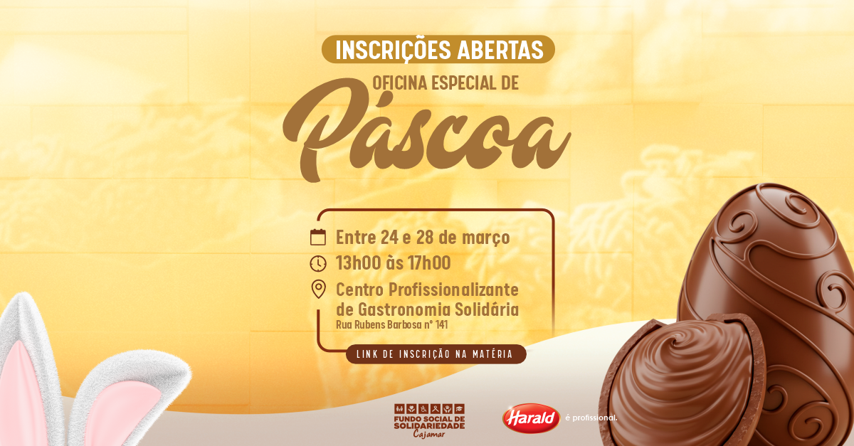 Fundo Social abre inscrições para Oficina Especial de Páscoa
