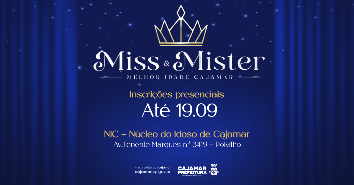 Prefeitura abre inscrições para o concurso Miss e Mister da Melhor Idade Cajamar 2025