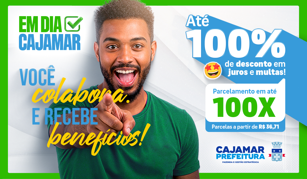 Regularize seus débitos com o Em Dia Cajamar e concorra a prêmios