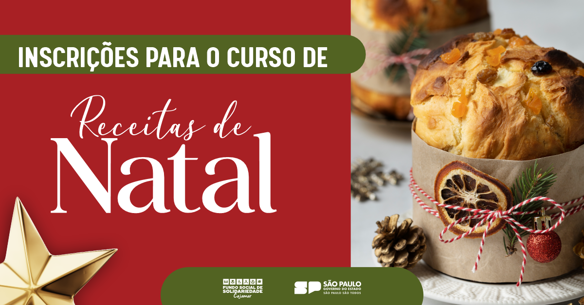 Inscrições para curso de receitas de Natal começam nesta sexta, dia 10
